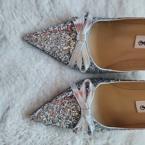 JIMMY CHOO ROMY 85 Pumps Bow Glitter - Picture 8 of 12